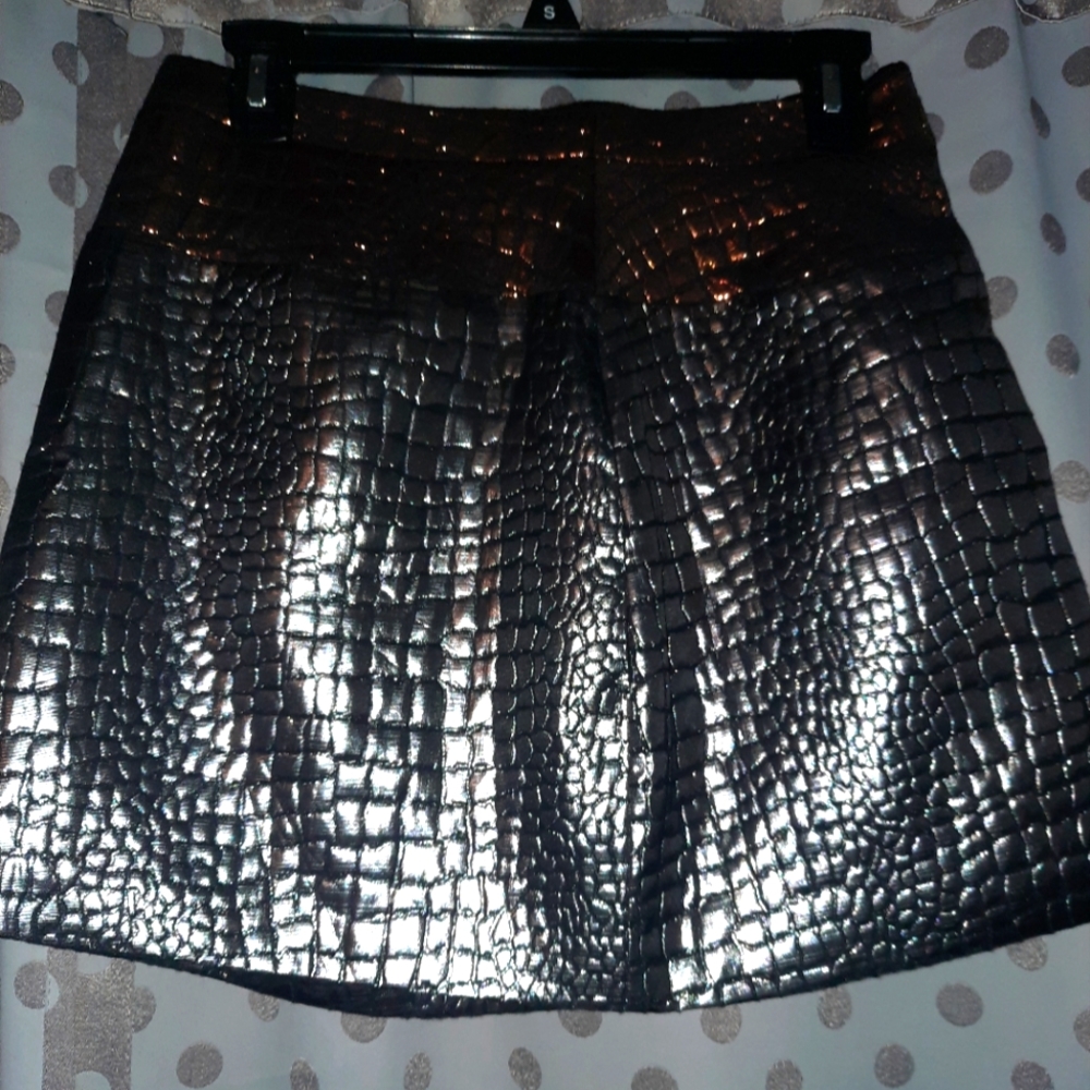 GARTHCOOK Trio Colored Shiny Metallic Mini Skirt 12